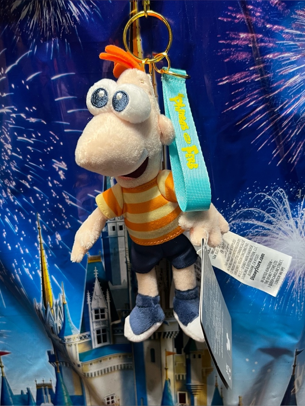 2026 Disney Parks Phineas and Ferb Keychain Bag Charm Phineas Flynn NEW